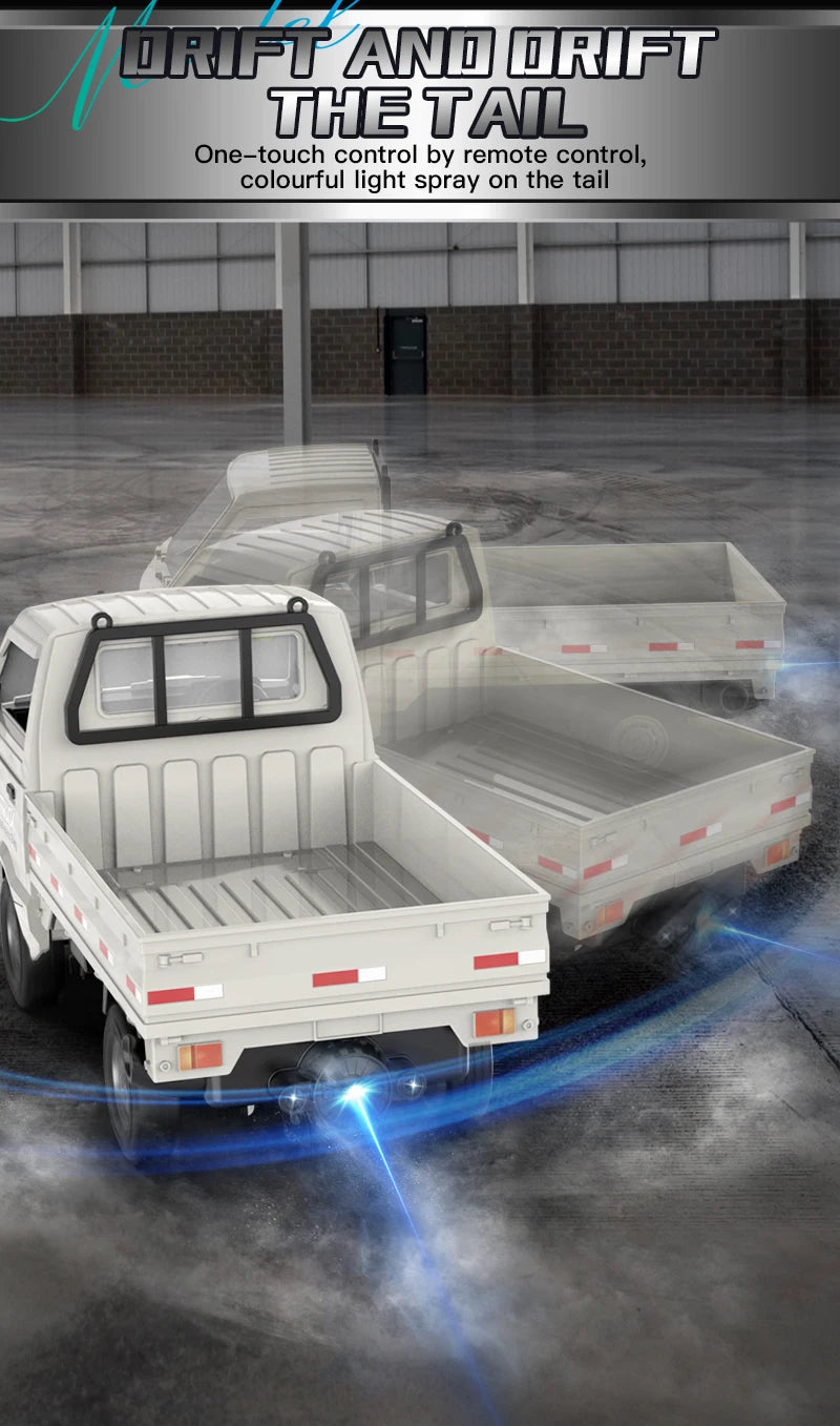 KF21 1:16 RC Drift Truck – LED Spray Light, Climbing & Cargo Haul
