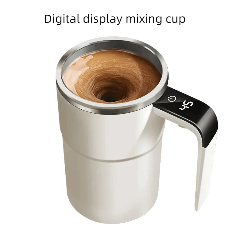 Auto-Stirring Coffee Cup – IP67 Waterproof, BPA-Free, Magnetic Mixing