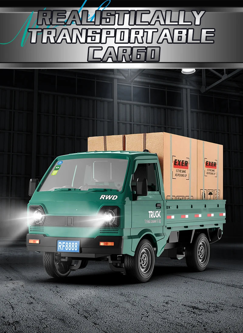 KF21 1:16 RC Drift Truck – LED Spray Light, Climbing & Cargo Haul