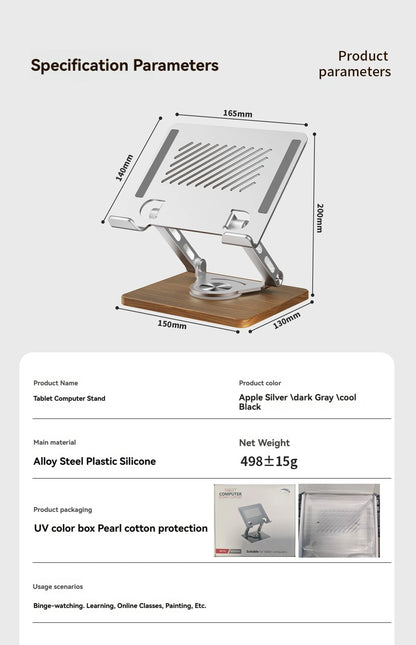 Universal 360° Rotating Wooden Stand – Adjustable Holder for iPad, Tablets, Smartphones, E-Readers & More