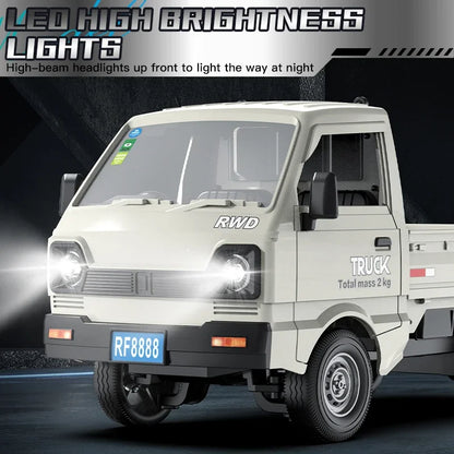 KF21 1:16 RC Drift Truck – LED Spray Light, Climbing & Cargo Haul