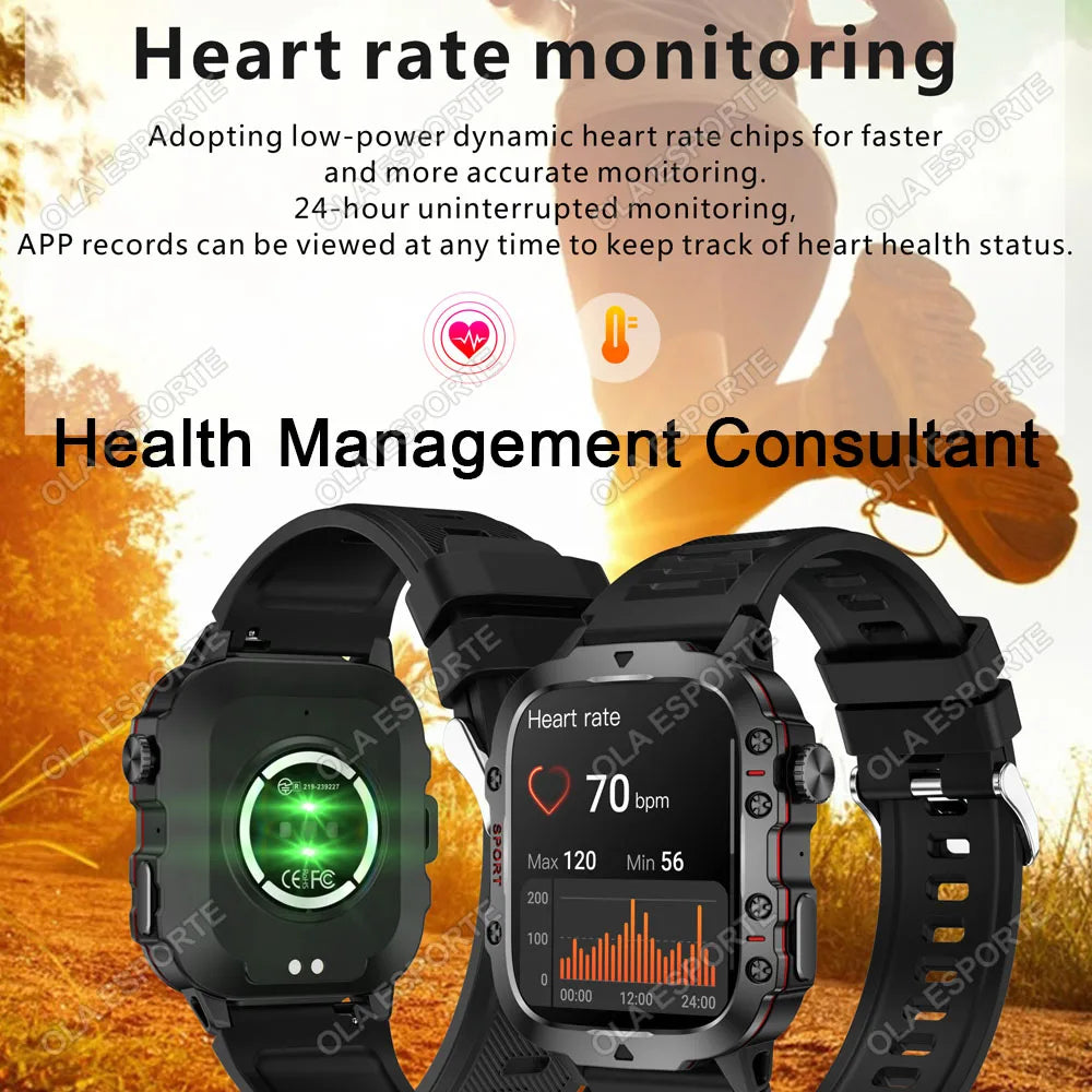 2025 Military Style Smartwatch: GPS, Waterproof, Bluetooth Call