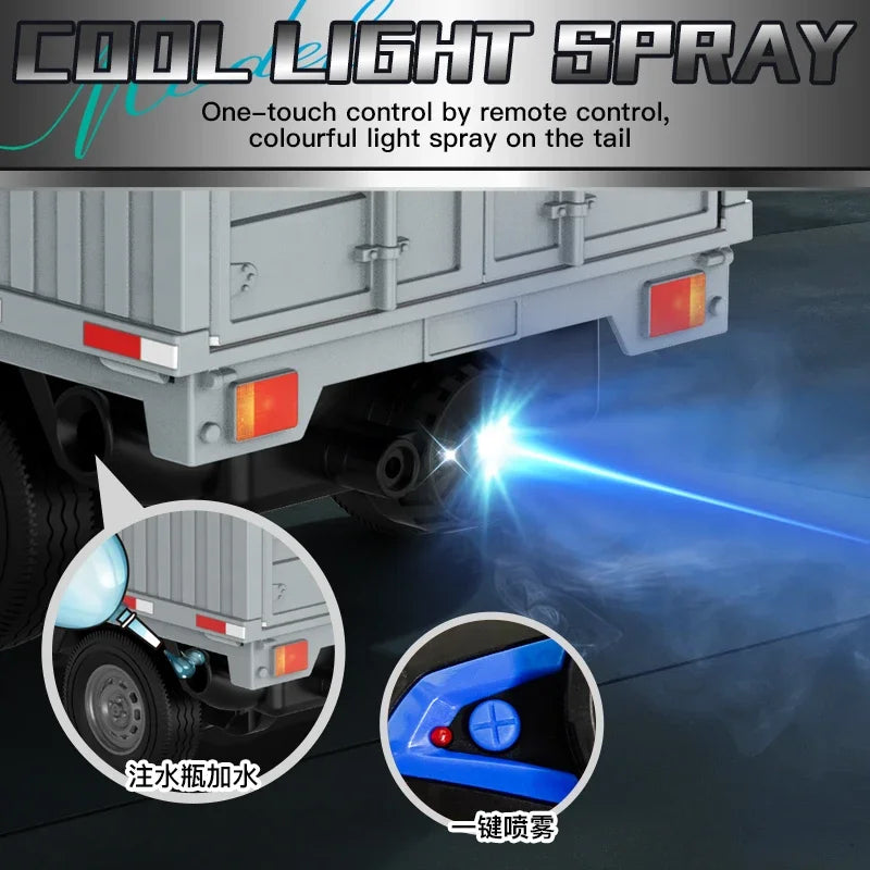 KF21 1:16 RC Drift Truck – LED Spray Light, Climbing & Cargo Haul