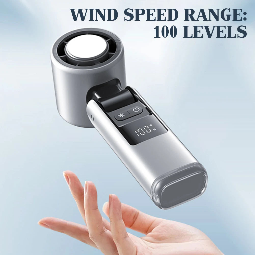 Mini Turbo Ice Fan – USB-Powered Cooling with Digital Display