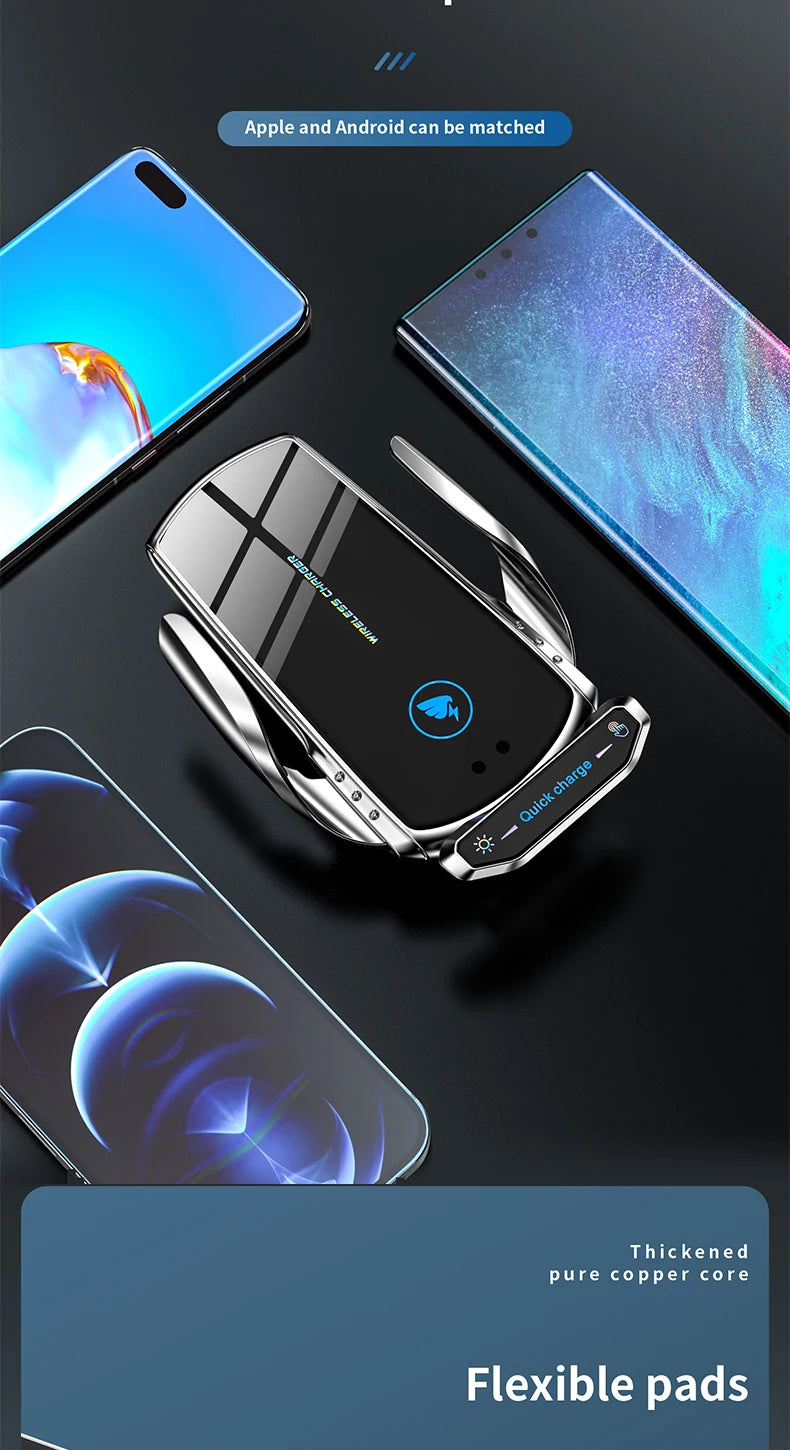 15W Magnetic Car Charger – Fast Wireless Charging