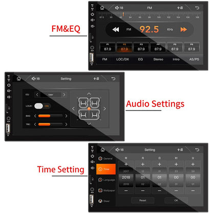 7" 1-Din CarPlay & Android Auto Touchscreen Radio
