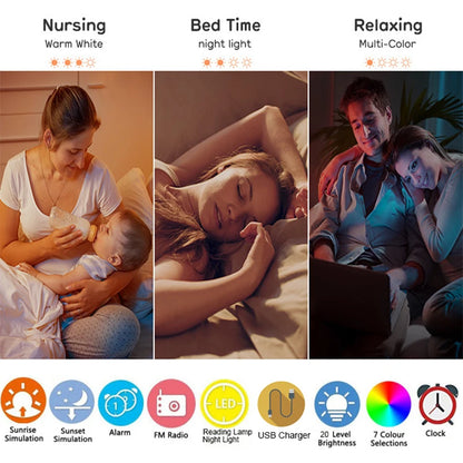 Smart Sunrise Alarm Clock – Dual Alarms, FM Radio, Nightlight & Natural Sounds