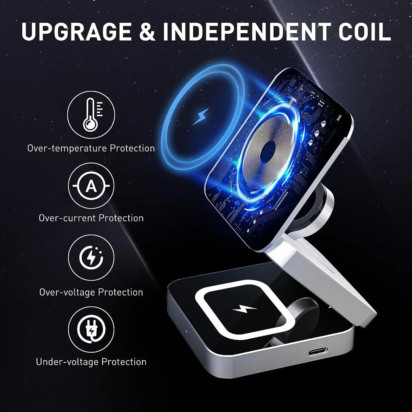 3-in-1 Magnetic Wireless Charger – 30W Fast Charging