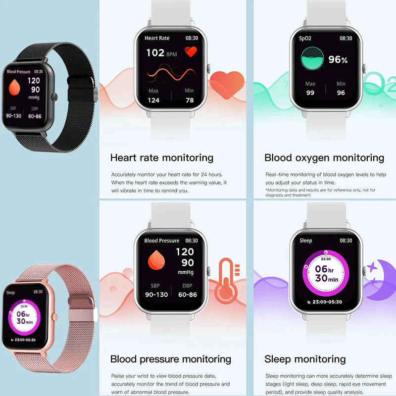 New Smart Watch – Bluetooth Calls, Fitness Tracker, IP68 Waterproof (iOS/Android)