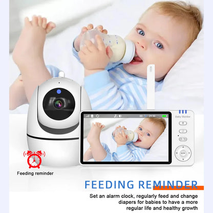5" Wireless Baby Monitor with Pan-Tilt, Night Vision & 2-Way Audio – Portable & Secure