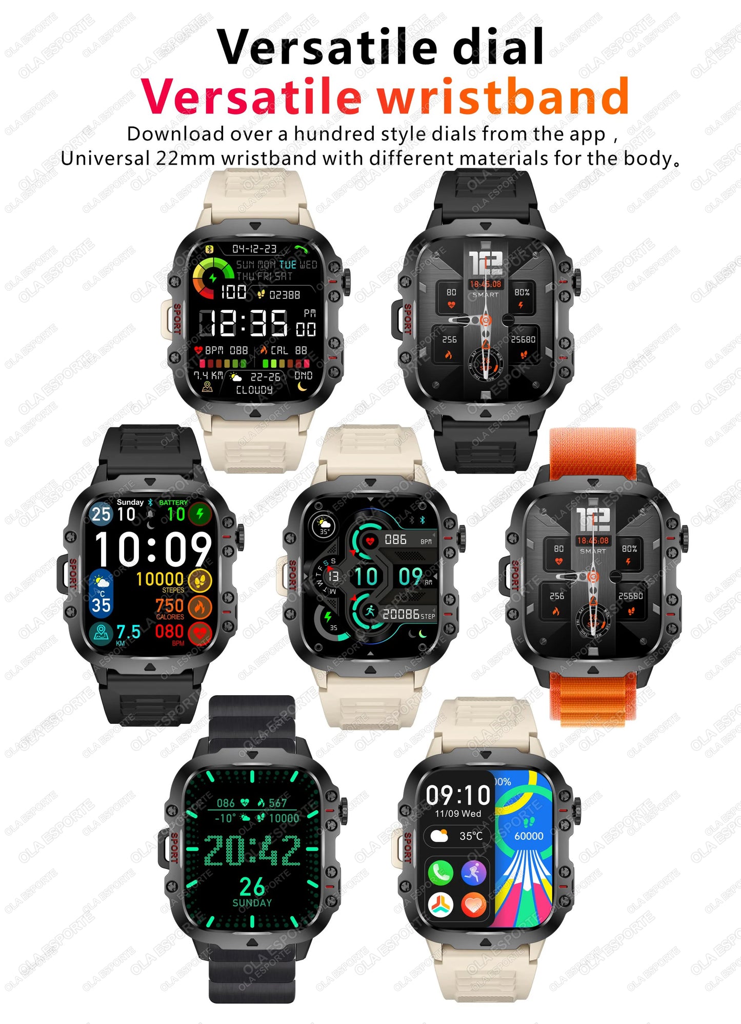 2025 Military Style Smartwatch: GPS, Waterproof, Bluetooth Call