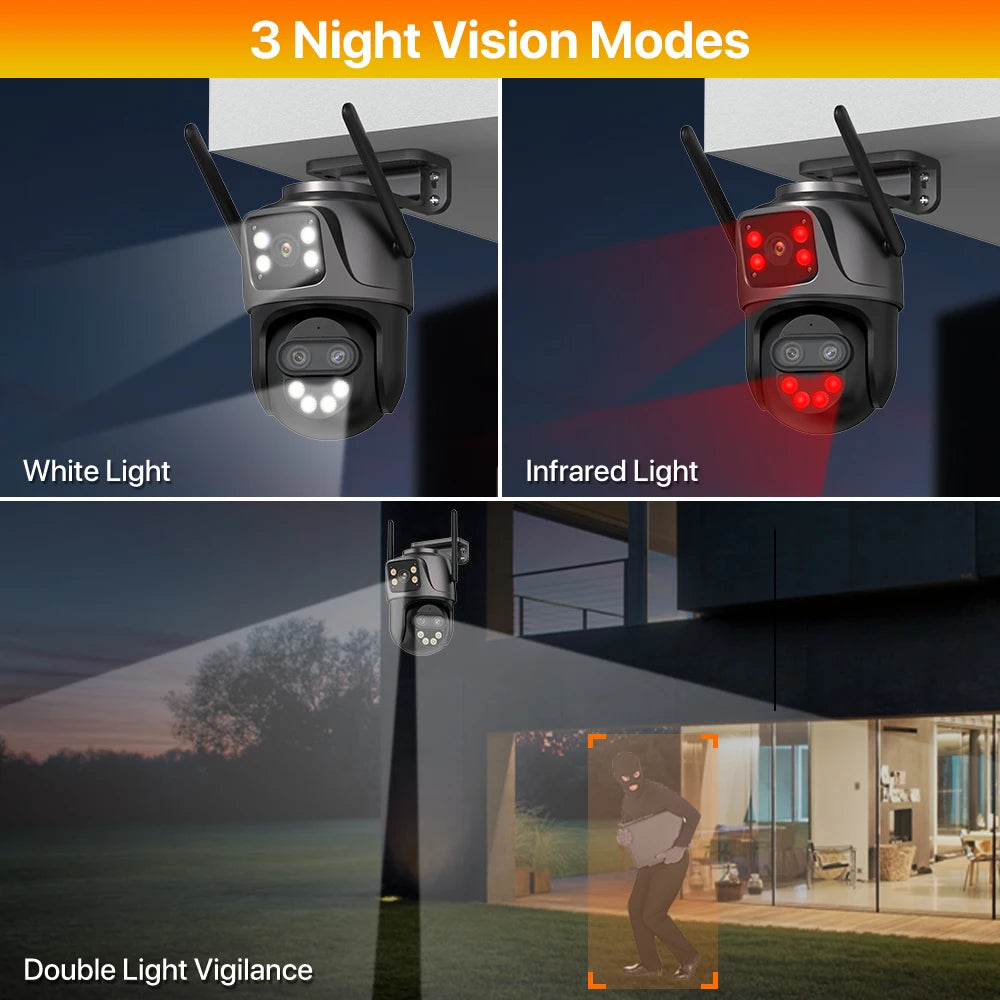 3-Lens 15MP HD WiFi PTZ Camera – CCTV