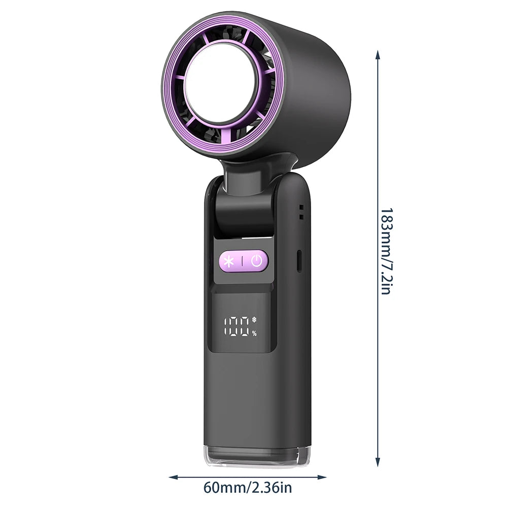 Mini Turbo Ice Fan – USB-Powered Cooling with Digital Display