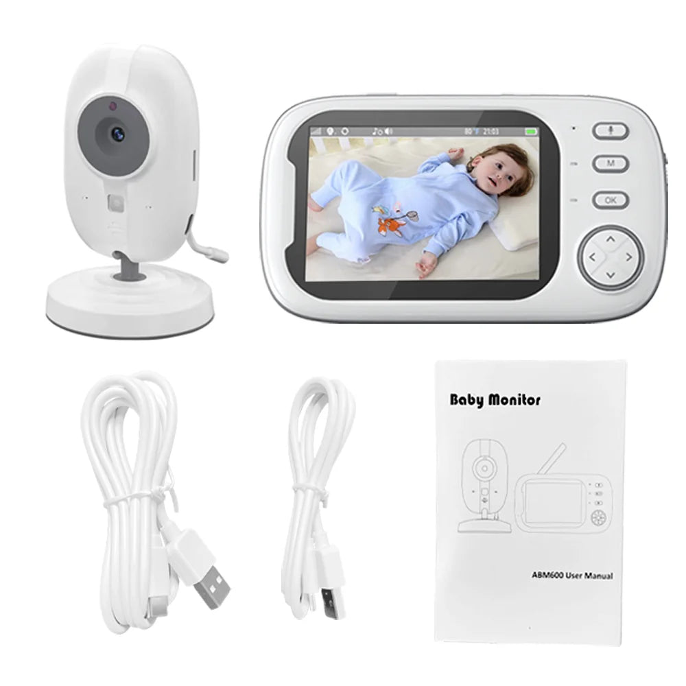 3.5" HD Wireless Baby Monitor – Night Vision, 2-Way Audio & Temp Alerts