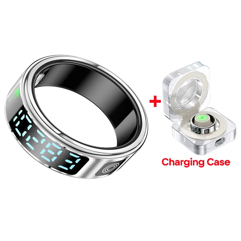 SR08 Smart Ring: Health Monitor with LED Display & 5ATM Waterproof