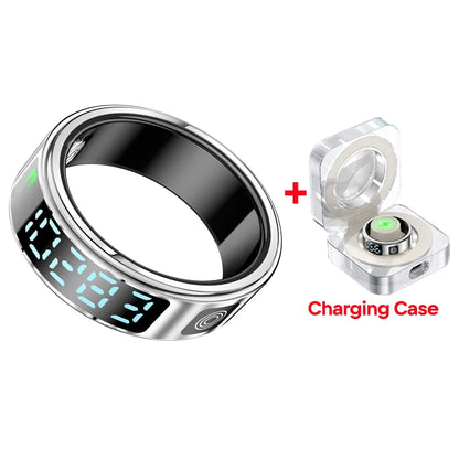 SR08 Smart Ring: Health Monitor with LED Display & 5ATM Waterproof