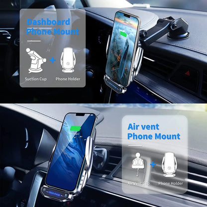 15W Magnetic Car Charger – Fast Wireless Charging