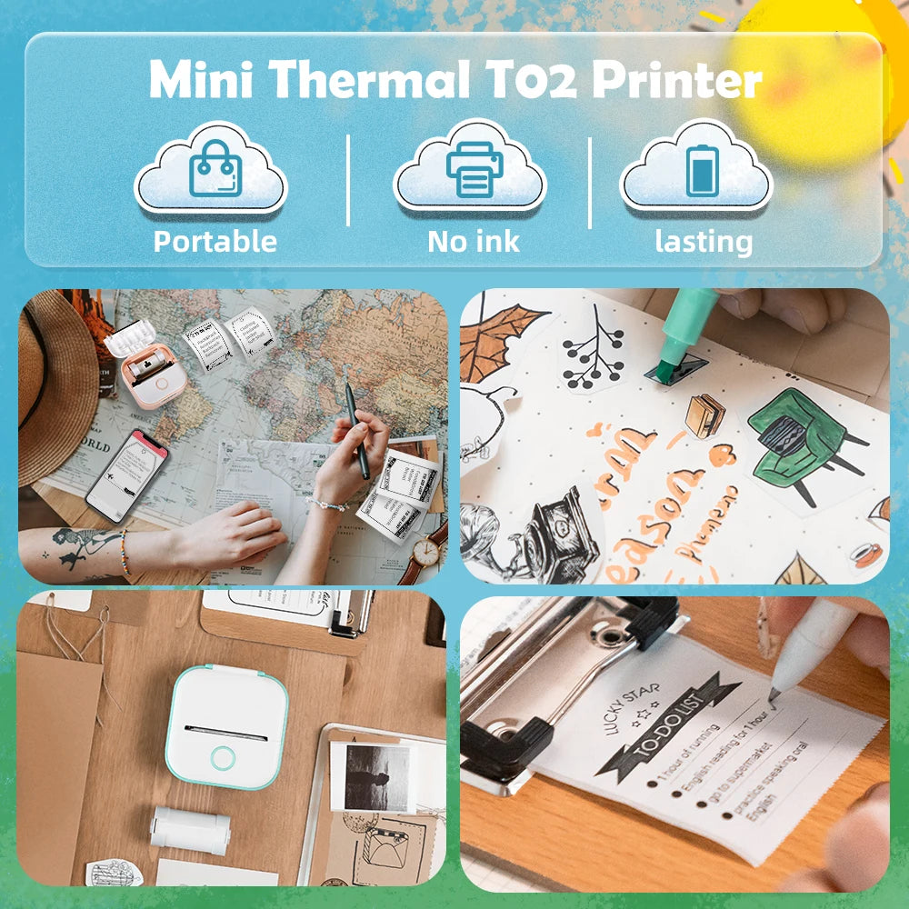 T02 Portable Mini Thermal Printer