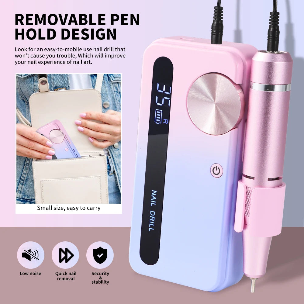 35,000RPM Pro Rechargeable Nail Drill – Fast, Portable & Powerful
