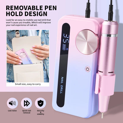 35,000RPM Pro Rechargeable Nail Drill – Fast, Portable & Powerful