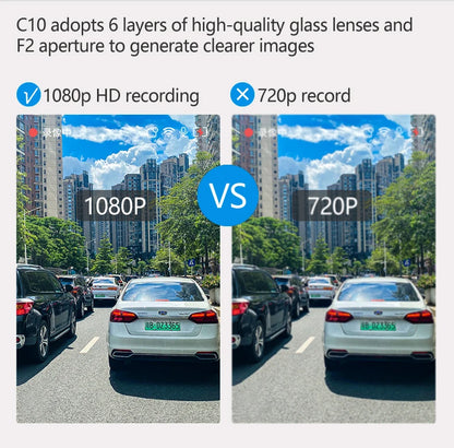 10" Touchscreen Rearview Mirror Dash Cam – Dual Front & Rear Recorder
