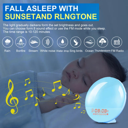 Smart Sunrise Alarm Clock – Dual Alarms, FM Radio, Nightlight & Natural Sounds