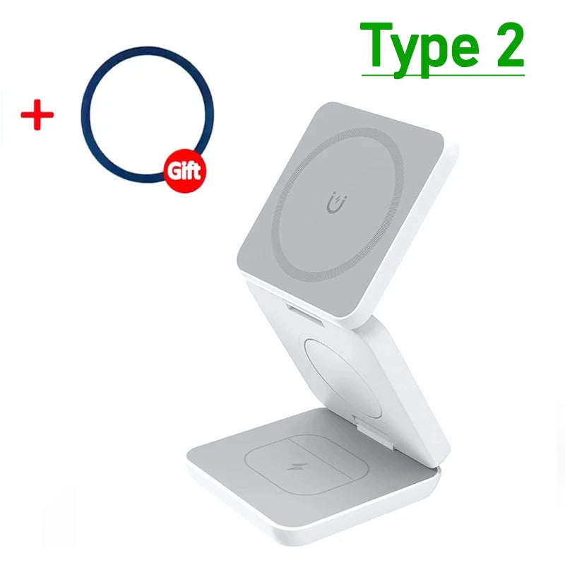 3-in-1 Magnetic Wireless Charger – 30W Fast Charging