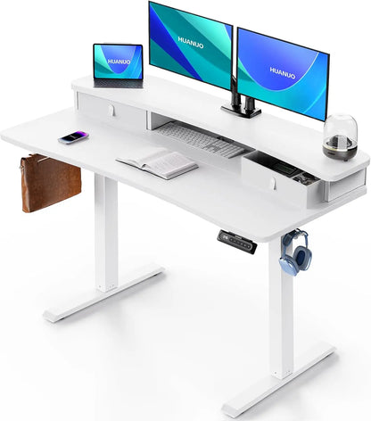 48x24″ Electric Standing Desk w/ Drawers & C-Clamp Mount – Height Adjustable