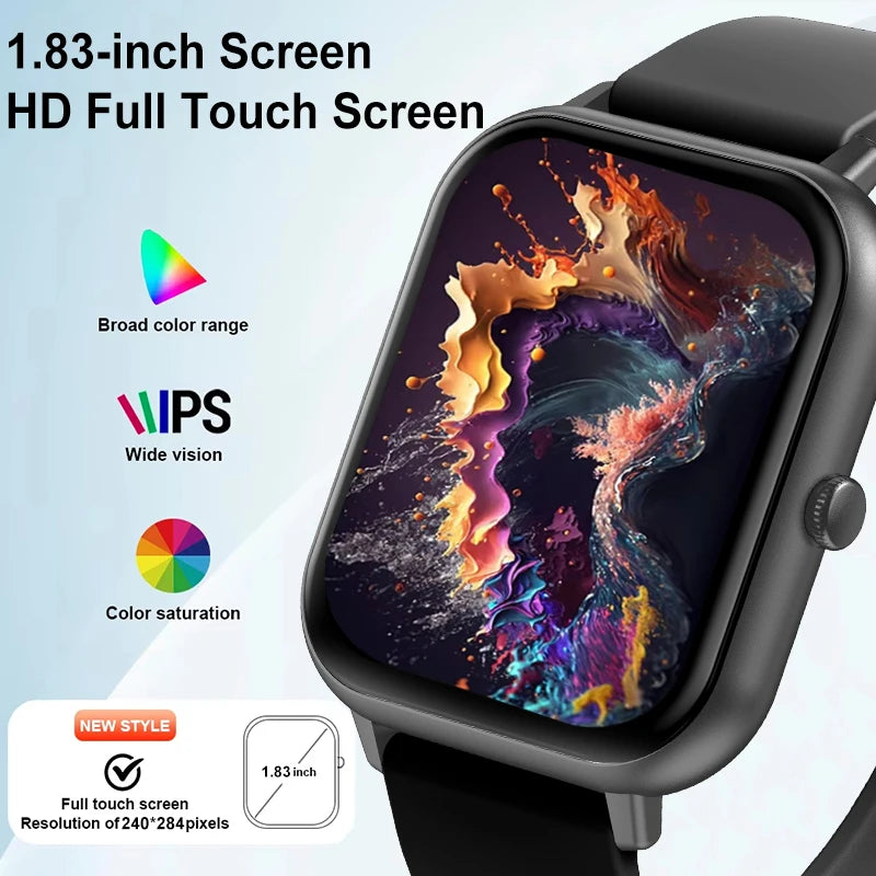 New Smart Watch – Bluetooth Calls, Fitness Tracker, IP68 Waterproof (iOS/Android)