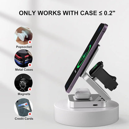 3-in-1 Magnetic Wireless Charger – 30W Fast Charging