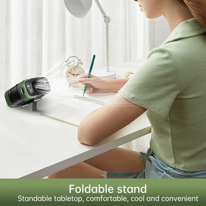 3-in-1 Rechargeable Wearable Fan – LED Light, 6000mAh, 100 Speeds | Perfect for Summer & Work