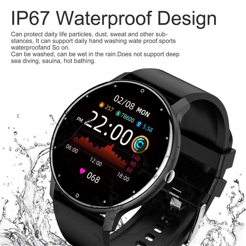 LIGE ZL02 Smartwatch – Touch Screen, Bluetooth Calls, IP67 Waterproof