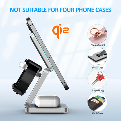 3-in-1 Magnetic Wireless Charger – Fast & Foldable