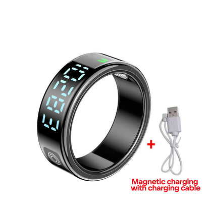 SR08 Smart Ring: Health Monitor with LED Display & 5ATM Waterproof