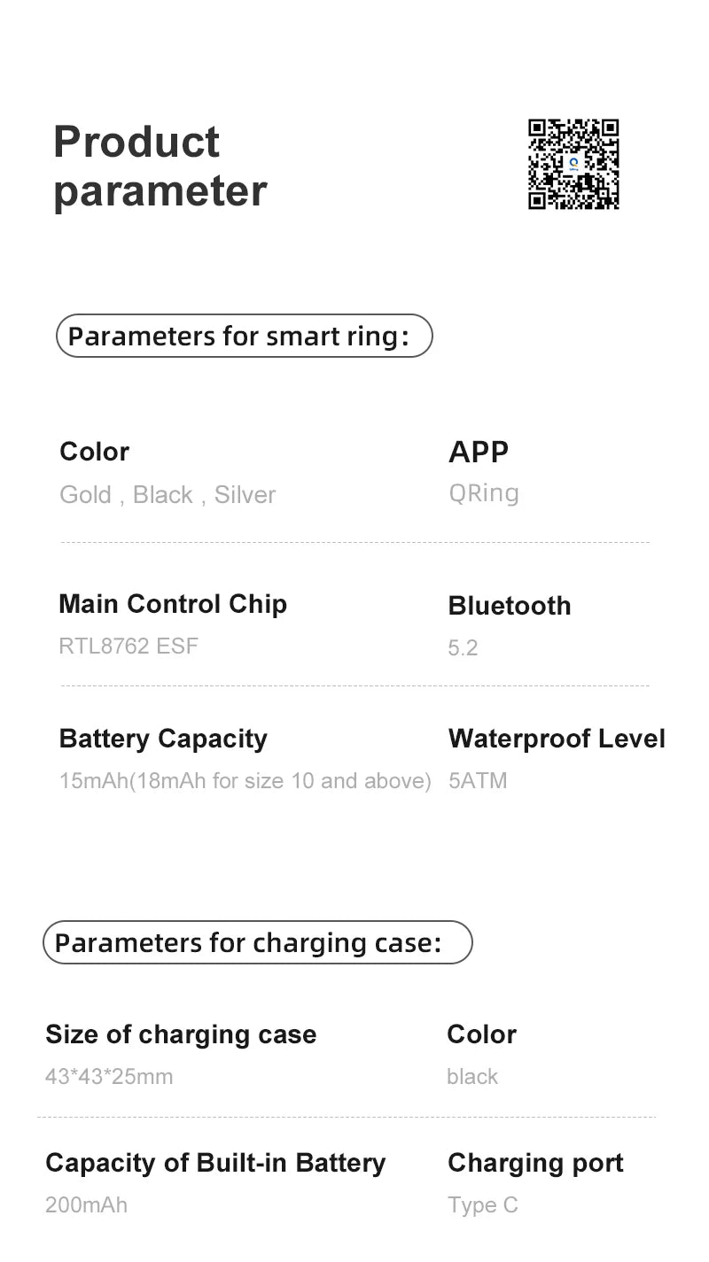 R09 Health Smart Ring – Heart Rate, SpO₂, Temp Tracking, 5ATM Waterproof