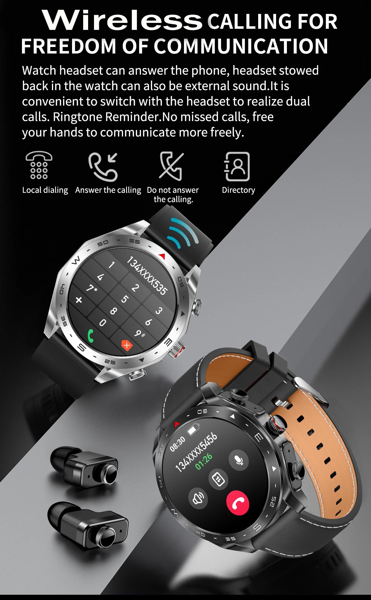 New Smart Watch & Bluetooth Earbuds 2-in-1