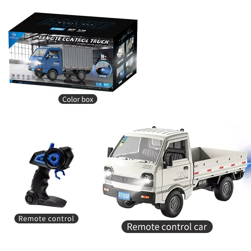 KF21 1:16 RC Drift Truck – LED Spray Light, Climbing & Cargo Haul