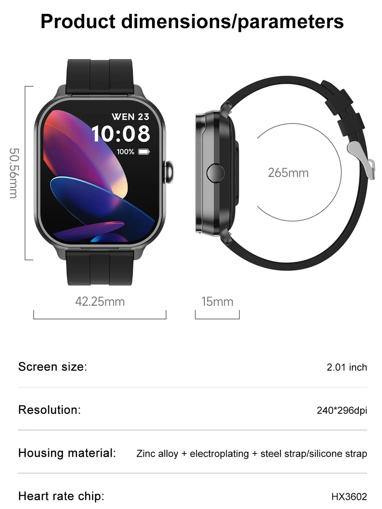 Smart Watch 2.01" HD Large Screen