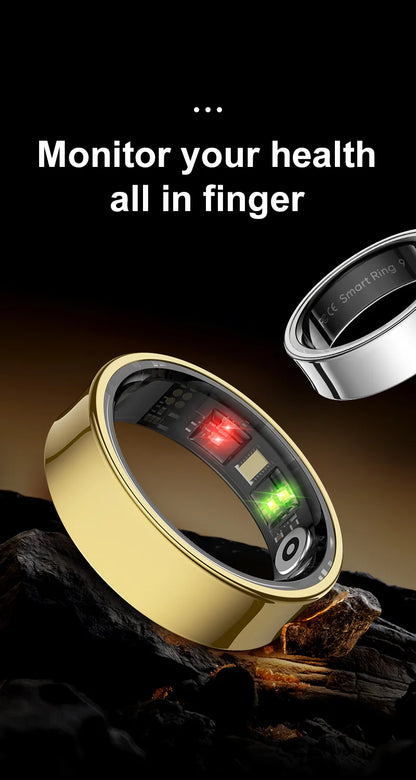 R09 Health Smart Ring – Heart Rate, SpO₂, Temp Tracking, 5ATM Waterproof