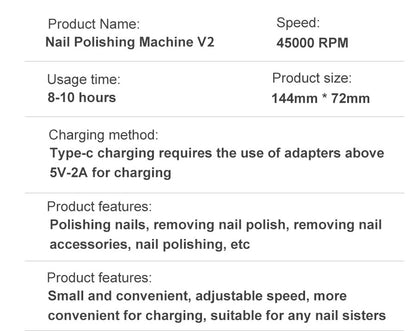 Pro Nail Drill – 45K RPM, Ultra-Quiet & Cordless for Flawless Manicures