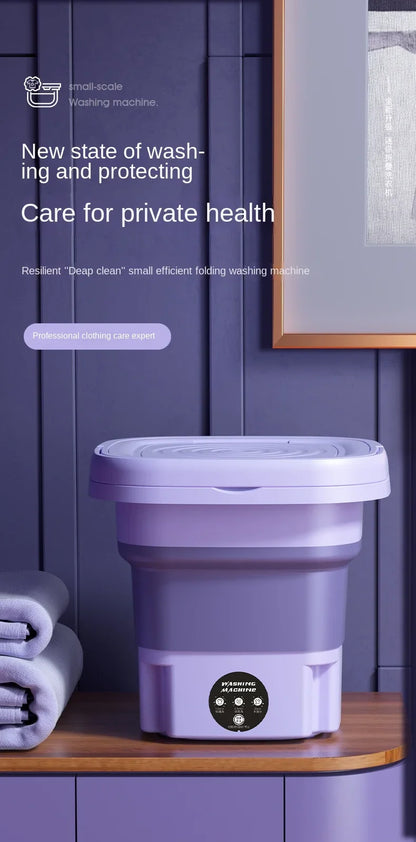 8L Foldable Mini Washer with Spin Dryer