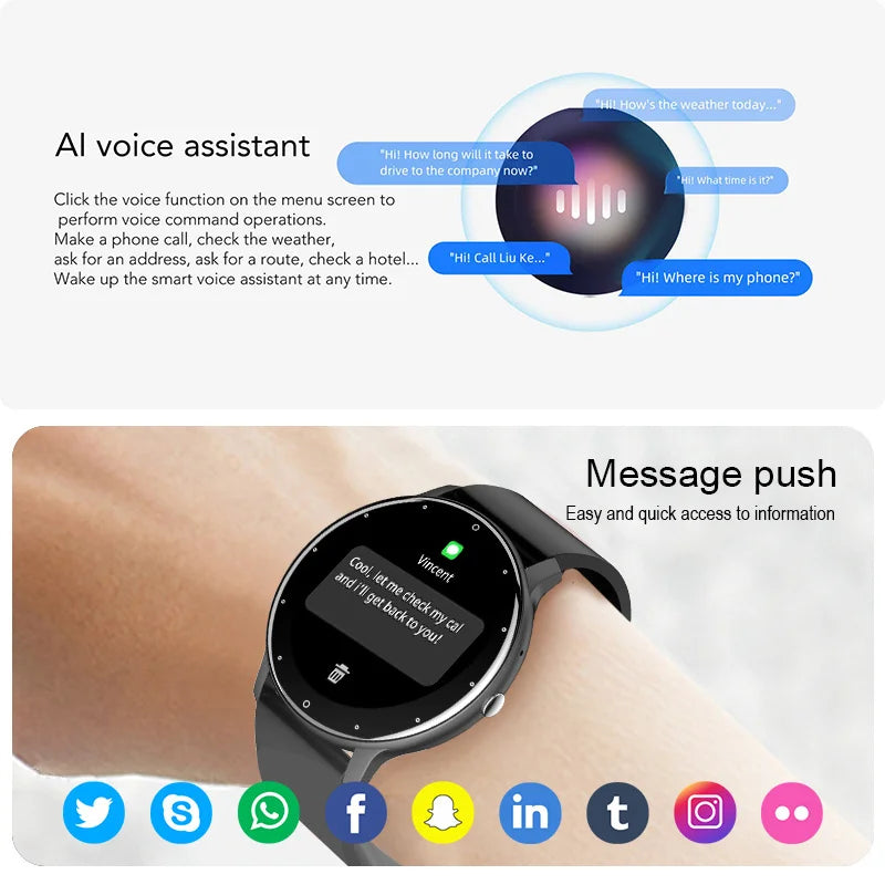 LIGE ZL02 Smartwatch – Touch Screen, Bluetooth Calls, IP67 Waterproof